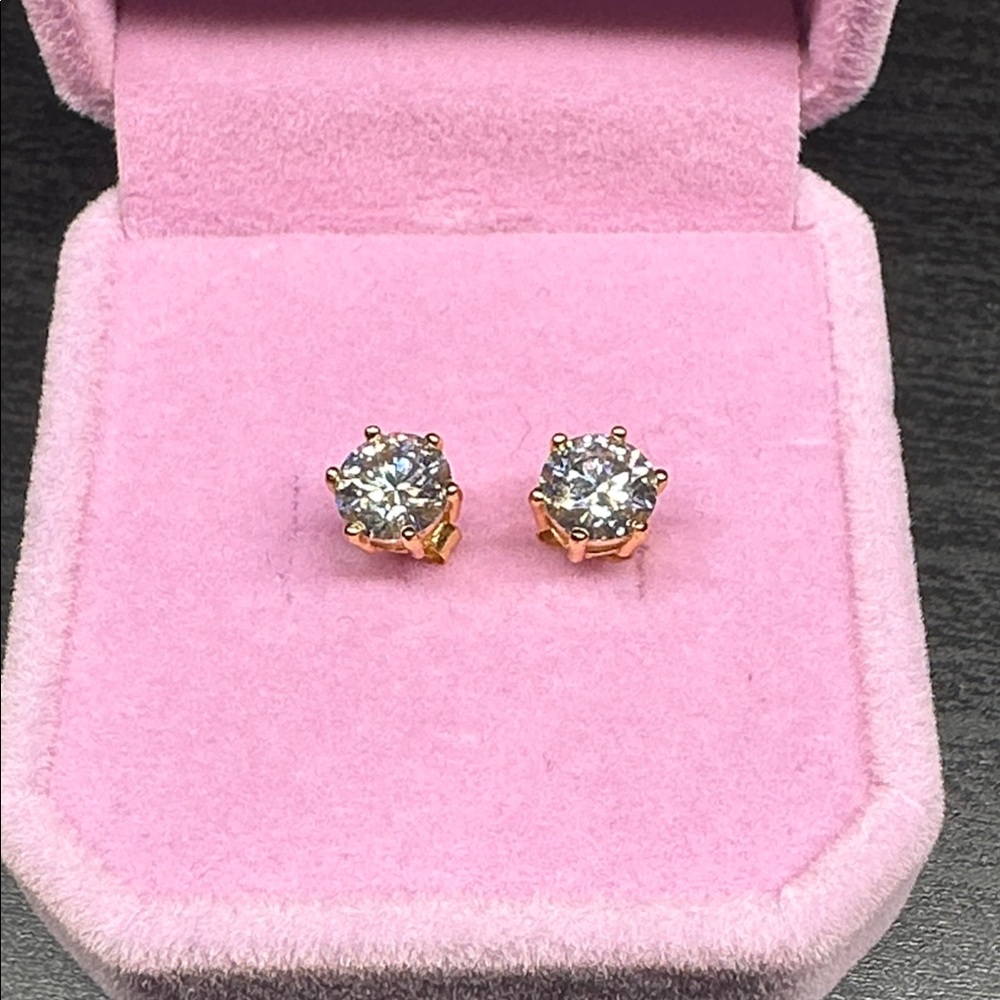 1ct yellow gold over sterling silver moissanite studs